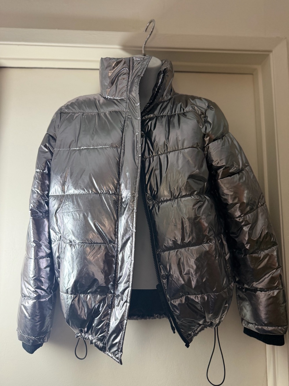 Cotton On Metallic Silver Puffer Jacket